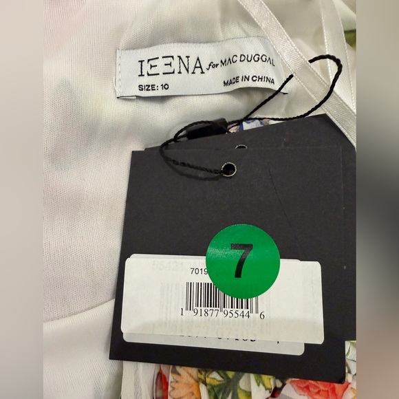 Mac Duggal White Butterfly Print Ruffle Hem Mini size 10 NWT Spaghetti Straps - Picture 7 of 7